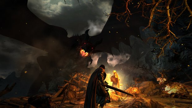 Dragon's Dogma official screenshot featuring a giant dragon