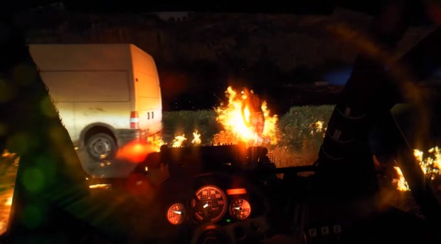 Buggy with a flamethrower in Dying Light: The Following DLC