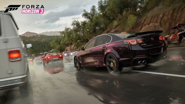 Forza Horizon 3 racing in the rain screenshot