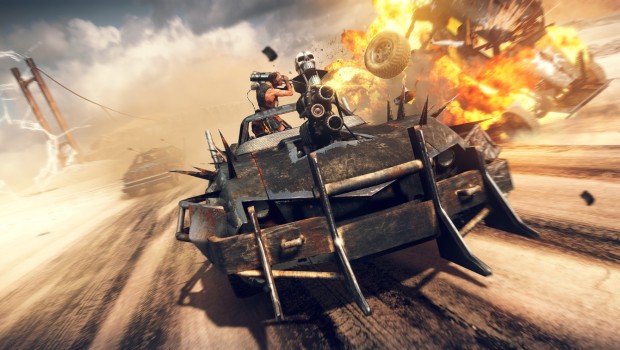 Car chase screenshot from the Mad Max game
