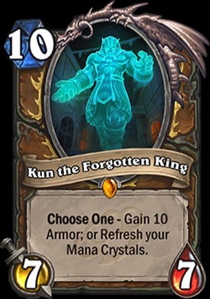 Hearthstone's Mean Streets of Gagetzan expansion card Kun the Forgotten King