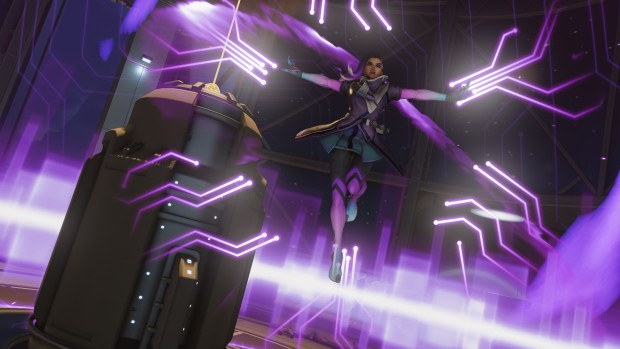 Sombra from overwatch using her ultimate ability