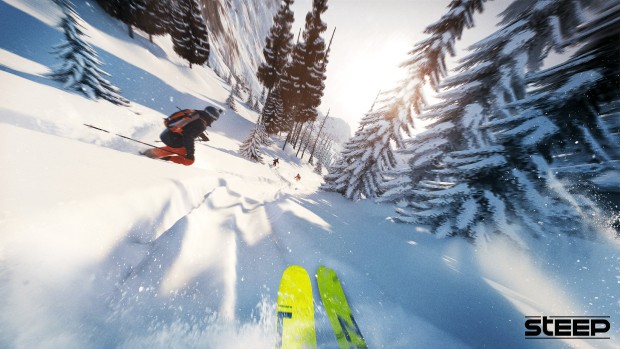 Steep game screenshot of the skiing section
