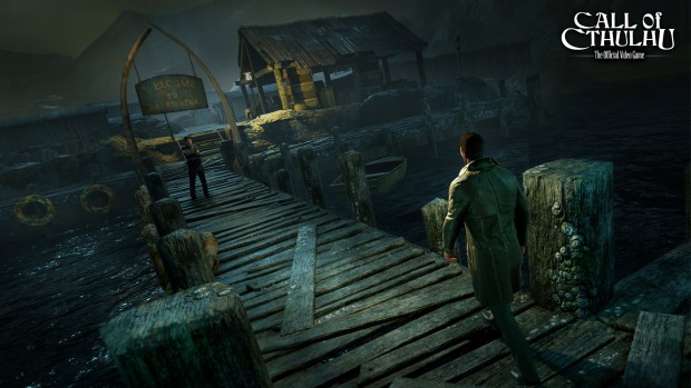 Call of Cthulhu screenshot featuring the city of Darkwater