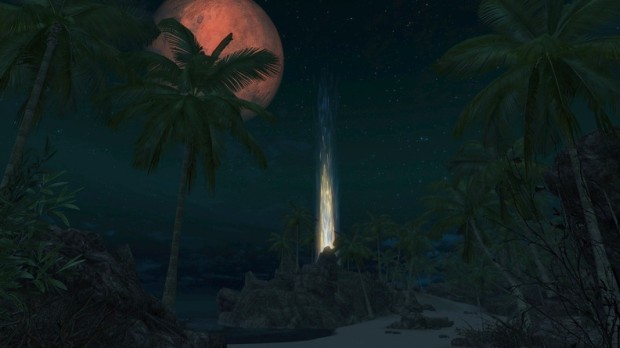 Enderal: Forgotten Stories screenshot featuring a beach at night