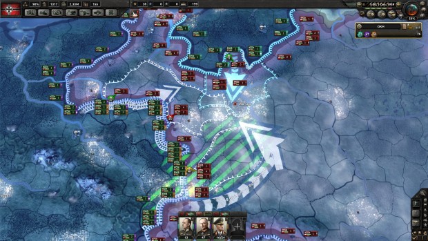 Hearts of Iron 4 expansion Together for Victory screenshot featuring an expansive battlefield