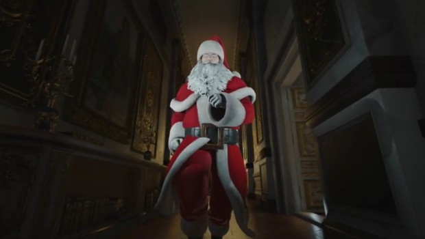 Hitman's Agent 47 dressed up as Santa Claus