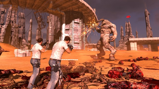 Serious Sam VR: The Last Hope screenshot showing some co-op gameplay