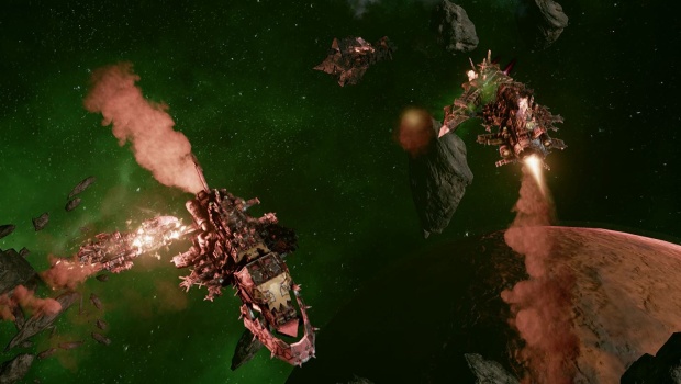 Orks in Battlefleet Gothic Armada prefer to be up close and personal