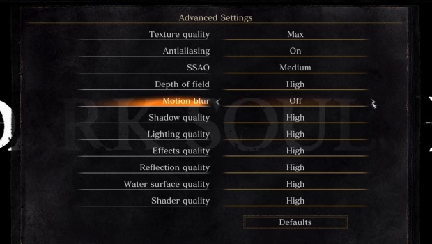 Dark Souls 3 pc graphics menu