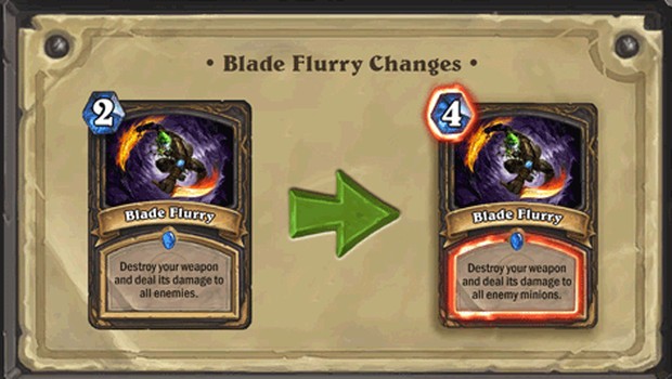 Rogue's bladeflurry has been nerfed in Hearthstone