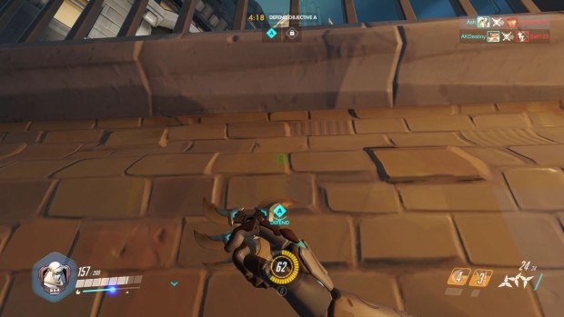 Genji has issues with wall climbing