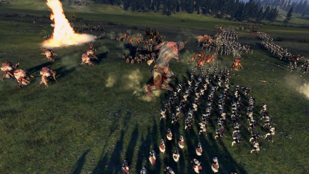 Total War: Warhammer flaming tornado in action