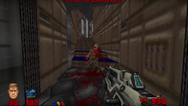 Brutal Doom mod allows you to use the machine gun from Doom 2016