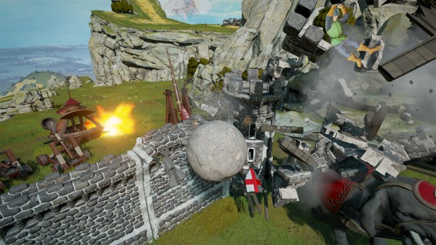 Rock of Ages 2 screenshot showcasing a castle being destroyed