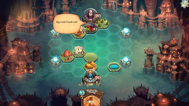 Faeria has some silly dialogue in its bosses