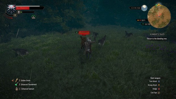 The Witcher 3 combat vs wolves