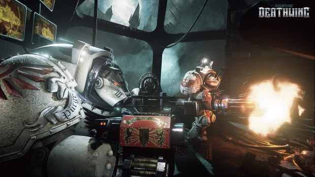 Space Hulk: Deathwing two Space Marines firing together