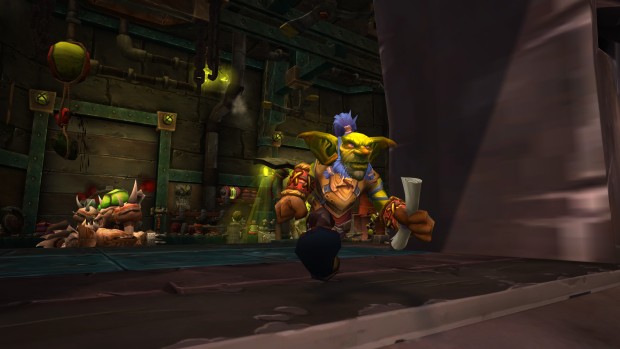 World of Warcraft's Goblin delivering some news