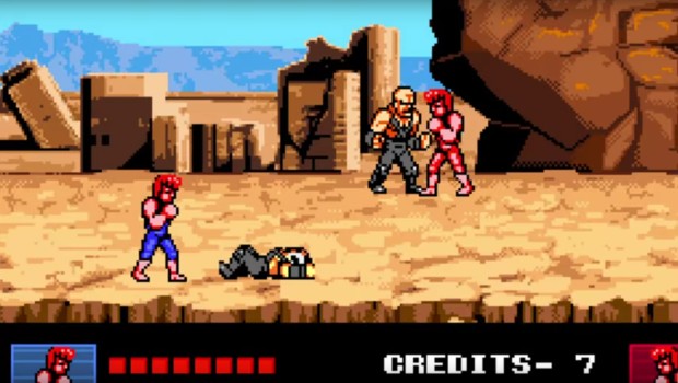 Double Dragon 4 screenshot showing a battle in the desert