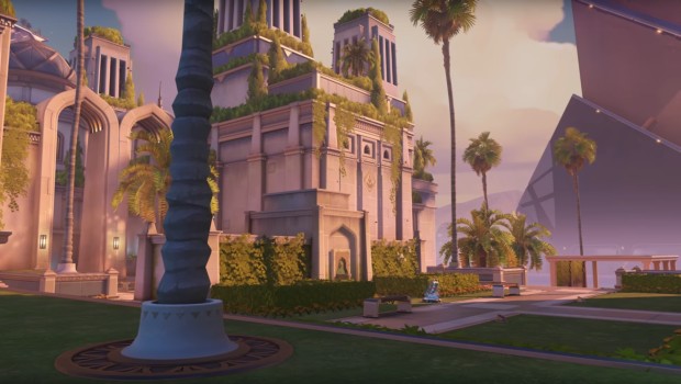 screenshot from the Oasis map in Overwatch