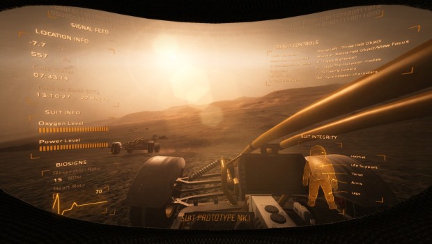 Take on Mars screenshot of an astronaut's helm display