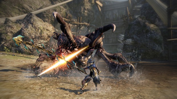 Toukiden 2 screenshot of a whip being used against a demon enemy
