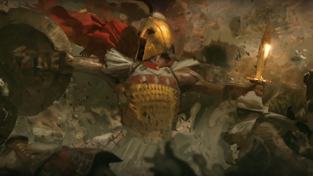 Age of Empires 4 screenshot of a Greek warrior