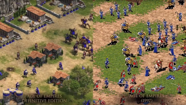 Age of Empires: Definitive Edition comparison between the new and original visuals