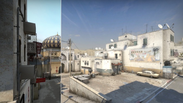 CS:GO screenshot of the new and improved road towards B on Dust2