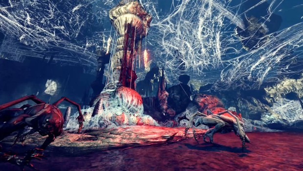 Killing Floor 2 Halloween screenshot of the new spiderweb infested map
