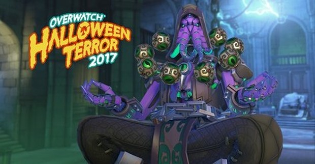 Overwatch Halloween Terror screenshot of Zenyatta's Cthulhu themed cosmetic