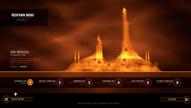 Pamela screenshot of the respawn system