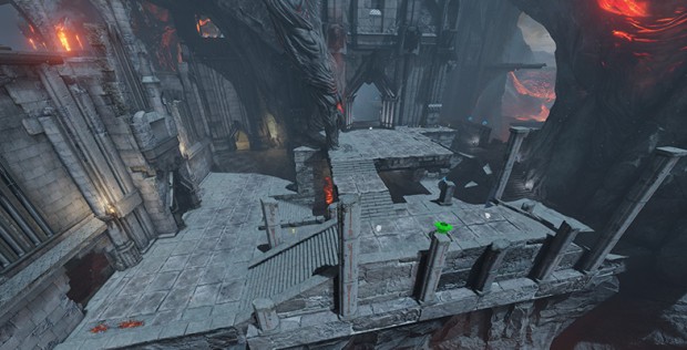 Quake Champions Burial Chamber arena screenshot of the outdoor section