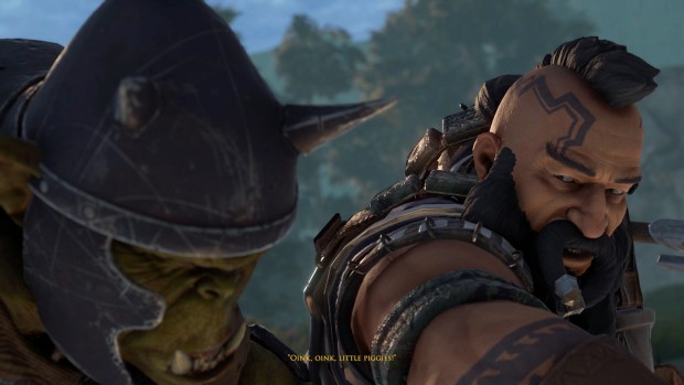 The Dwarves screenshot of a fight against an Orc