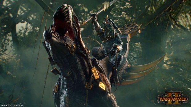 Total War: Warhammer 2 screenshot of a dinosaur rider