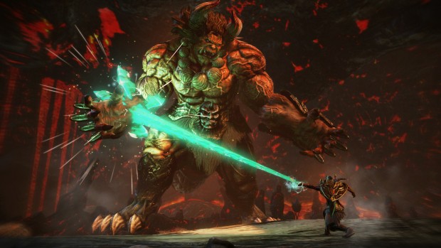 Toukiden 2 screenshot of a battle with a gigantic demon
