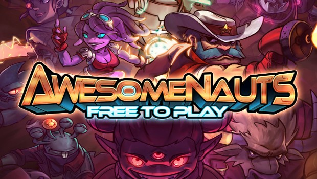Awesomenauts official artwork and logo for the f2p version