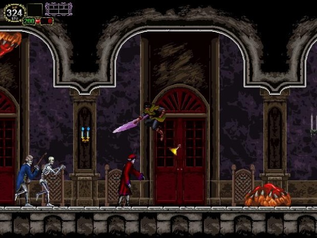 Castlevania: The Lecarde Chronicles 2 screenshot of a haunted castle