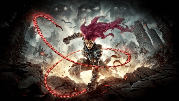 Darksiders 3 screenshot of Fury with a flaming whip