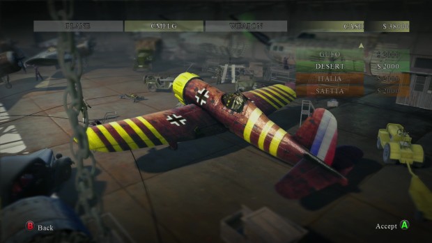 Iron Wings screenshot of the customization options