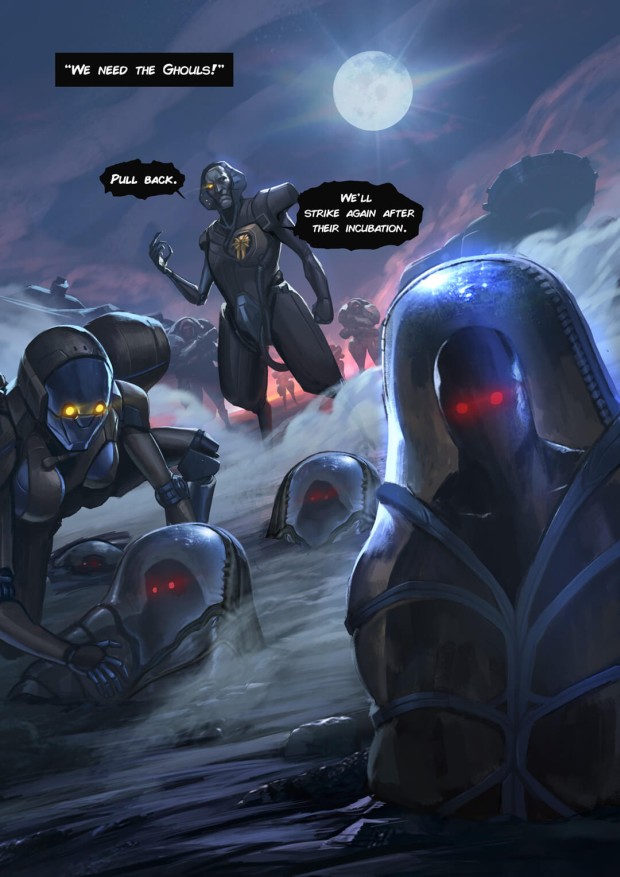Second page teaser of the Warframe comic