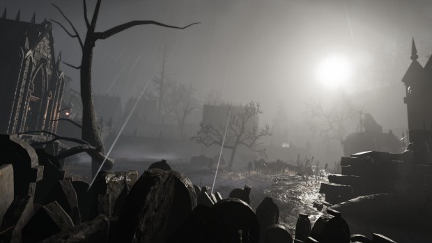 Vermintide Stromdorf DLC screenshot of a graveyard
