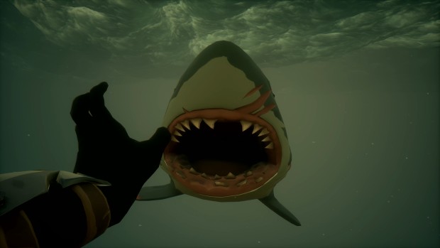Sea of Thieves screenshot of a rather scary shark