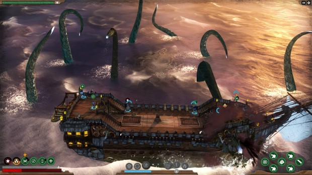 Abandon Ship screenshot of a Kraken attack 