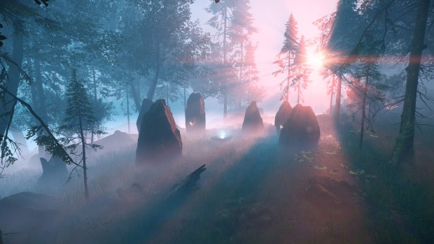 Aporia: Beyond the Valley screenshot of a mysterious rock formation