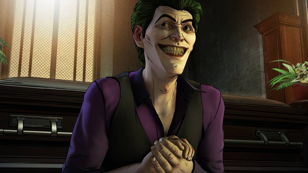 Batman Season 2 screenshot of the Joker being very creepy