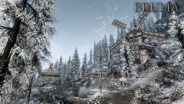 Beyond Skyrim - Bruma screenshot of a snowy windmill