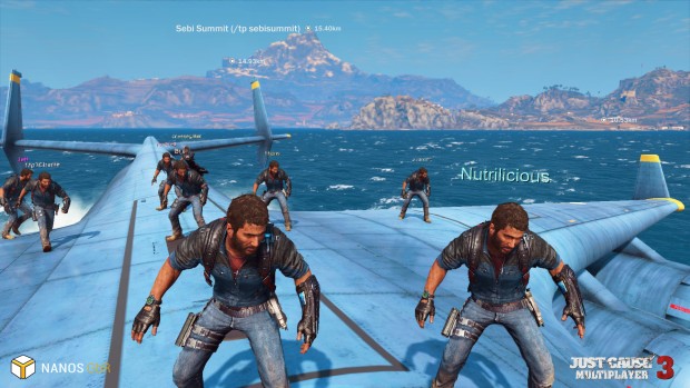 Just Cause 3: Multiplayer Mod of many, many players riding a plane