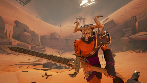 Mirage: Arcane Warfare Taurant screenshot with the Greatsword on the Pit map